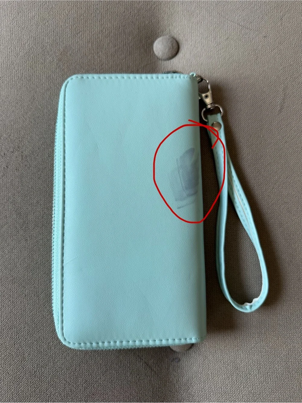 Claire's Light Blue Wristlet Card Holder with Crystal Bow Accents